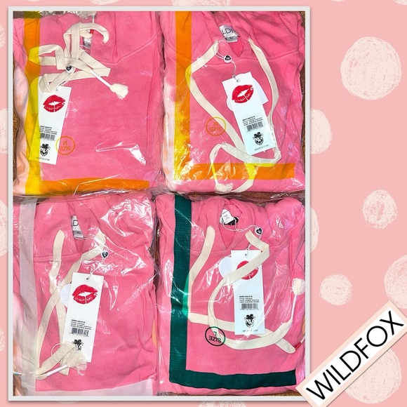 WILDFOX Ivy Sherbet Wash Tie Dye Crop Cotton Hoodie in Sherbet Wash (Peach Pink) - Picture 9 of 11